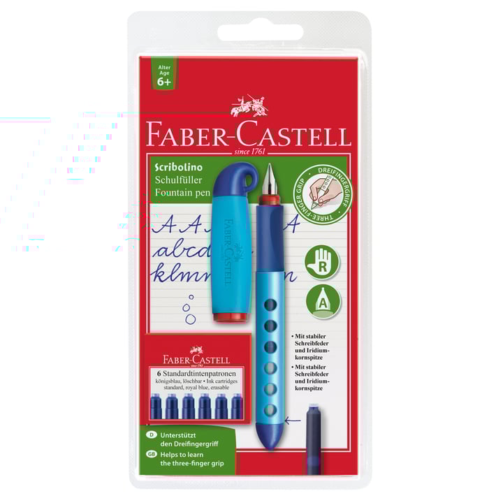 Faber-Castell Писалка Scribolino, детска, с включени 6 патрончета и аксесоари