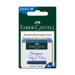 Faber-Castell Патрон за писалка, синьо мастило, 6 броя, 3 опаковки