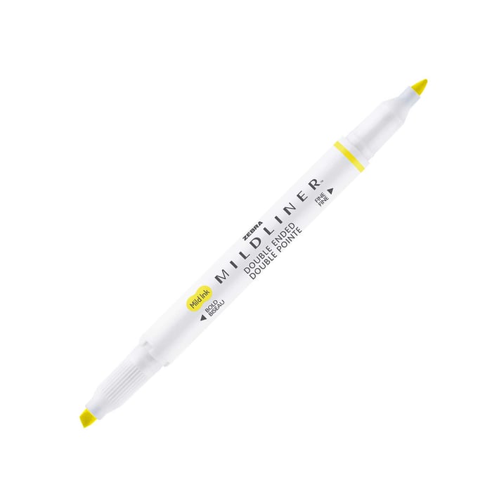 Zebra Текст маркер Mildliner Fluorescent, двоен, жълт