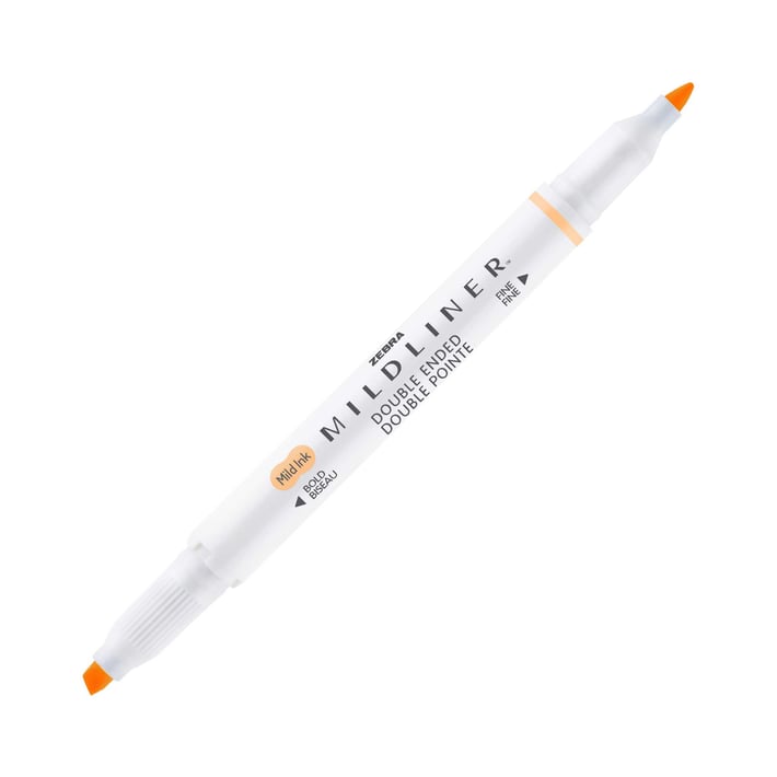 Zebra Текст маркер Mildliner Fluorescent, двоен, оранжев