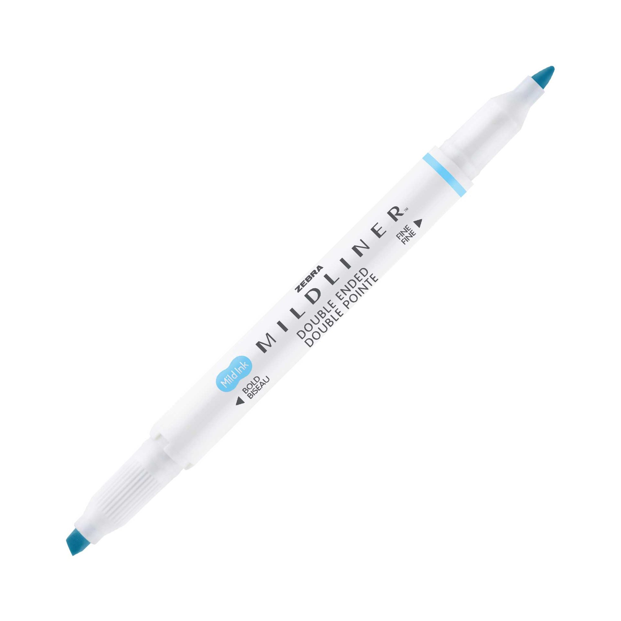 Zebra Текст маркер Mildliner Fluorescent, двоен, син