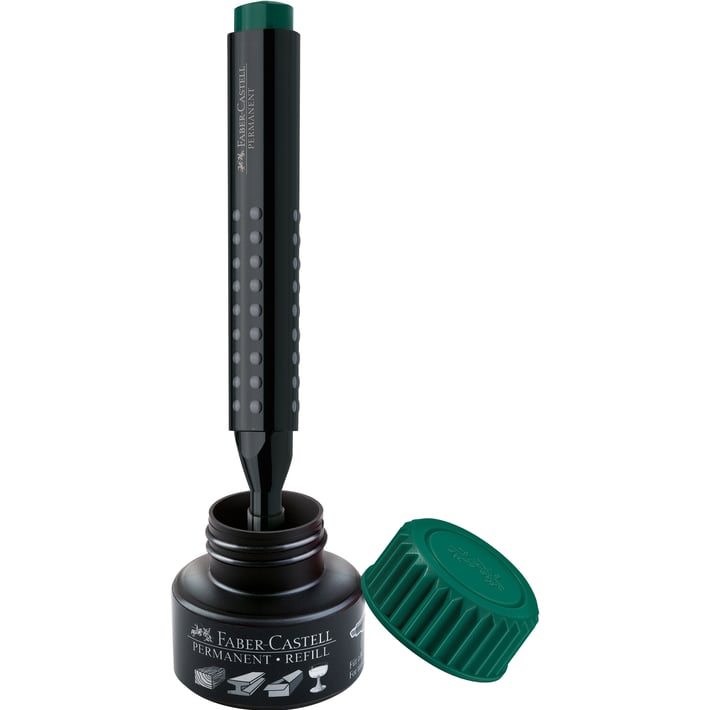 Faber-Castell Перманентен маркер Grip, със скосен връх, зелен