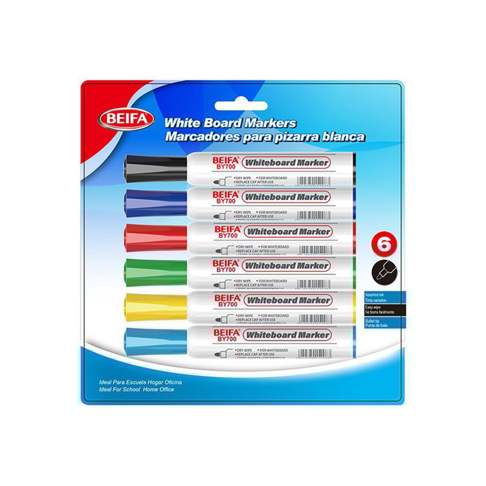 Beifa Борд маркер за бяла дъска BY700-C401, комплект от 6 цвята
