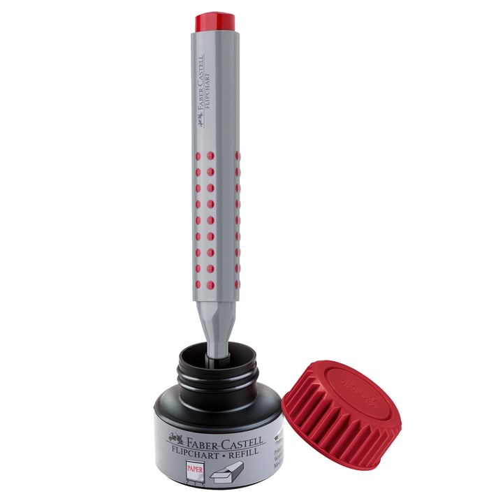 Faber-Castell Маркер за флипчарт Grip, скосен, червен