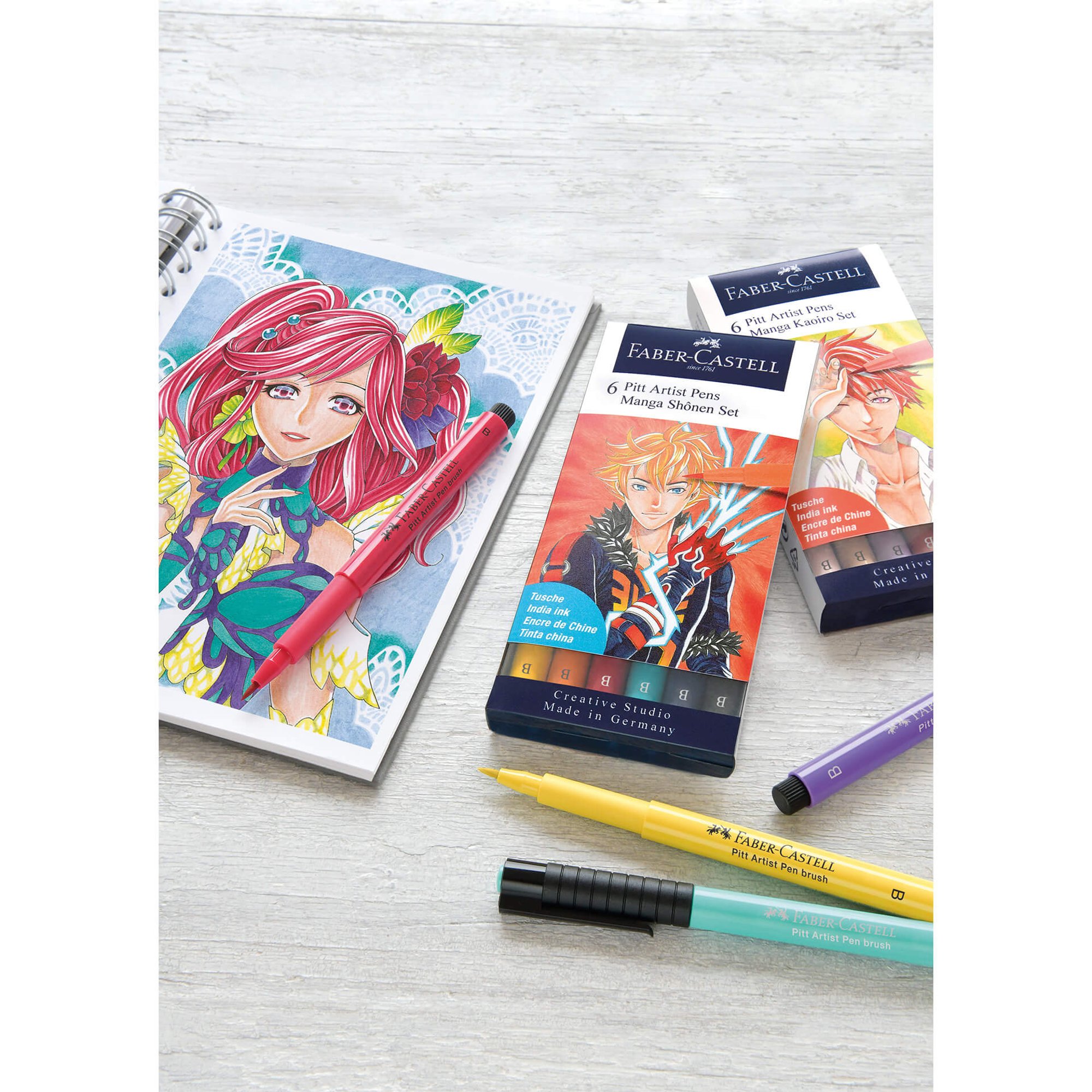 Faber-Castell Маркер Pitt Manga Shojo, 6 броя