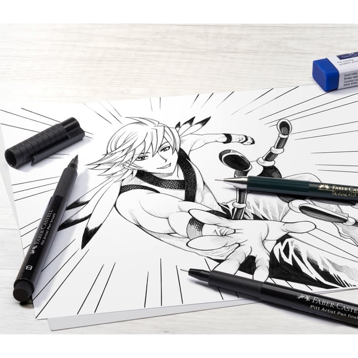 Faber-Castell Комплект Pitt Manga Starter, молив, писец и гума