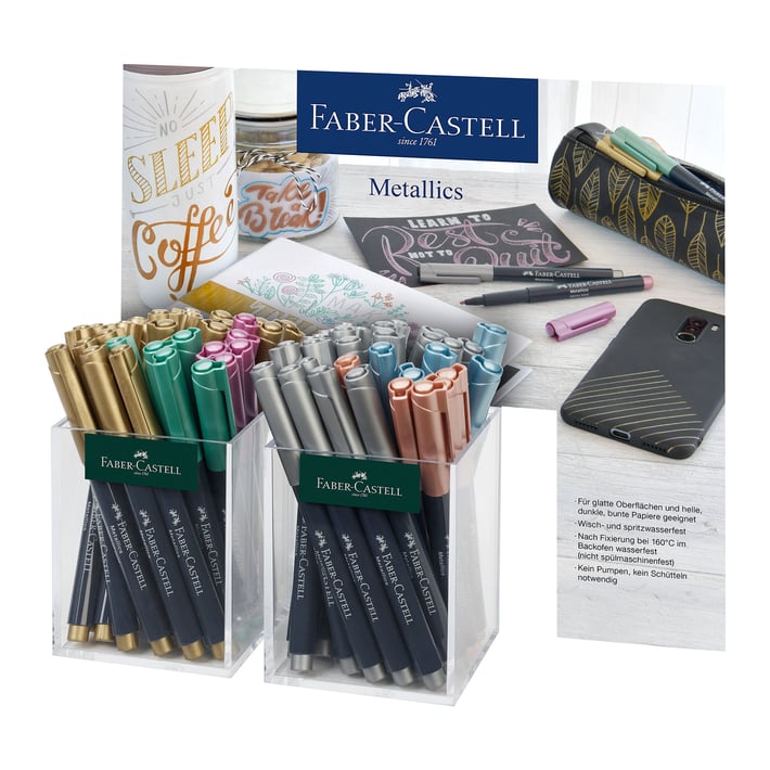 Faber-Castell Маркер, объл, металик, 60 броя в дисплей