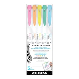 Zebra Маркер-четка Mildliner Brush&Marker Fluorescent, 5 цвята