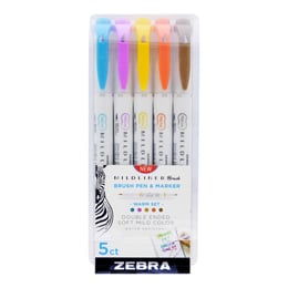 Zebra Маркер-четка Mildliner Brush&Marker Warm, 5 цвята