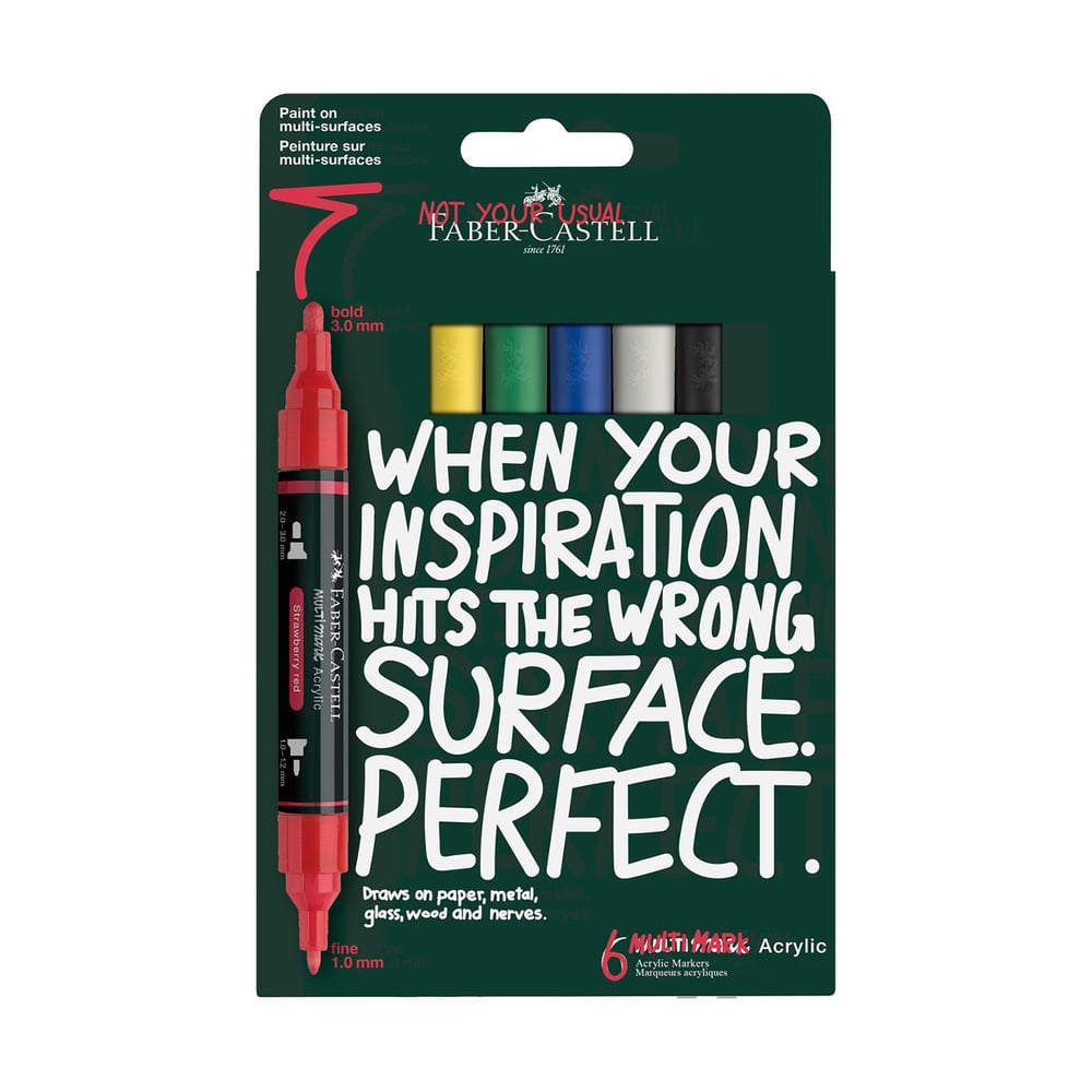 Faber-Castell Акрилен маркер Multimark Basic, 6 цвята