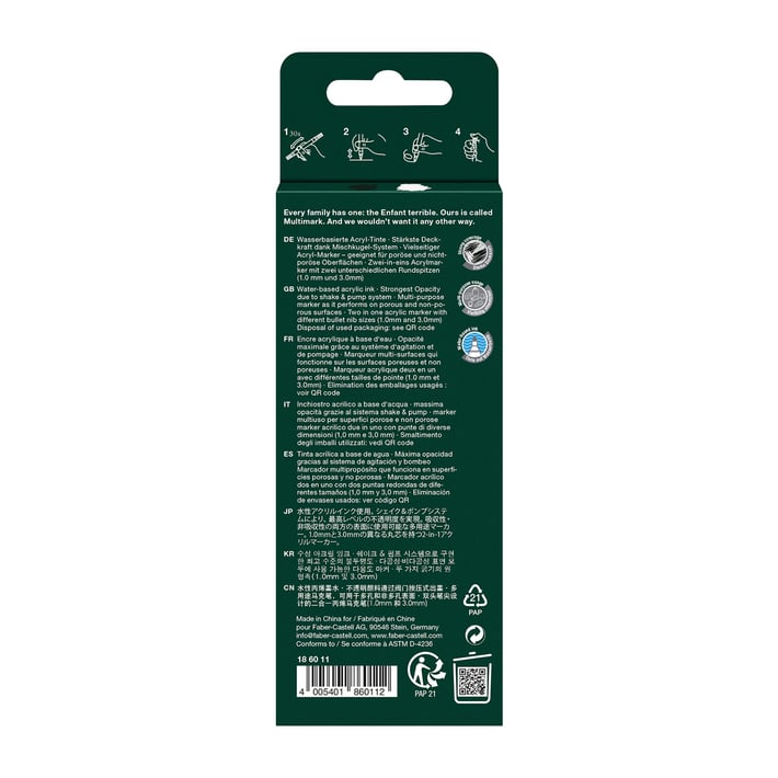 Faber-Castell Акрилен маркер Multimark, бял и черен