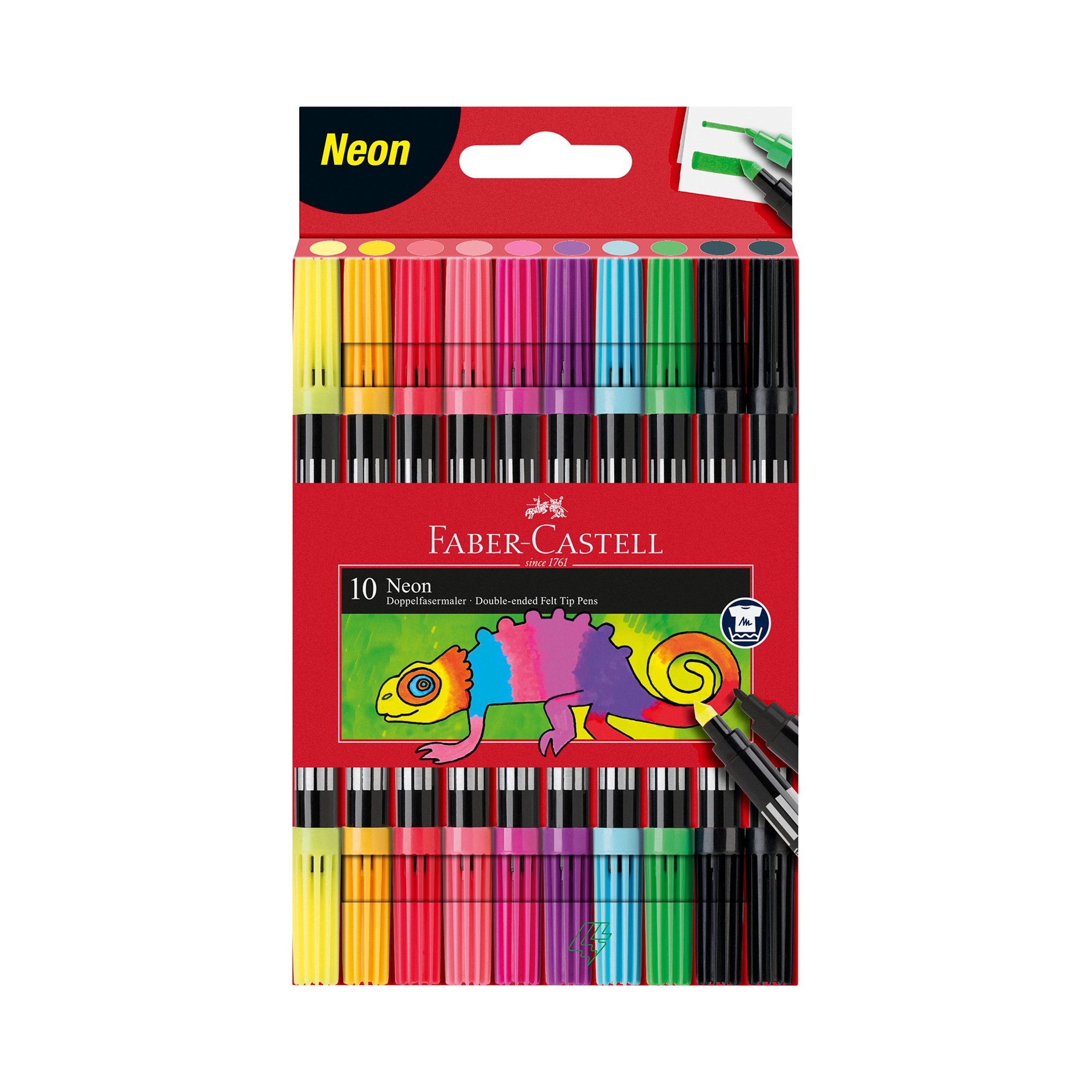 Faber-Castell Флумастери, двойни, неонови, 10 цвята