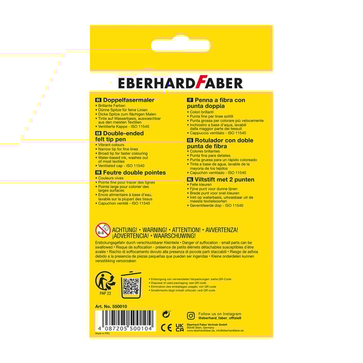 Eberhard Faber Флумастери, двойни, 10 цвята