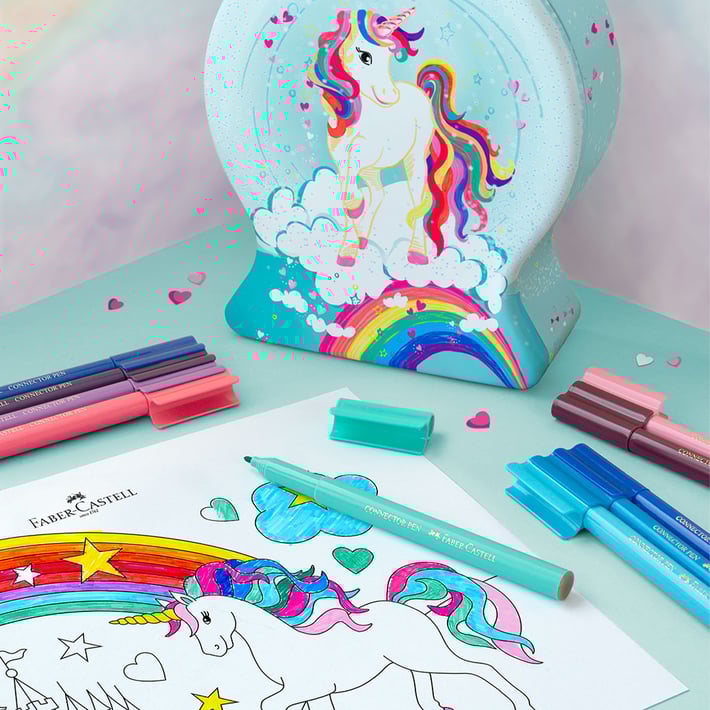 Faber-Castell Флумастери Connector Еднорог, 33 цвята