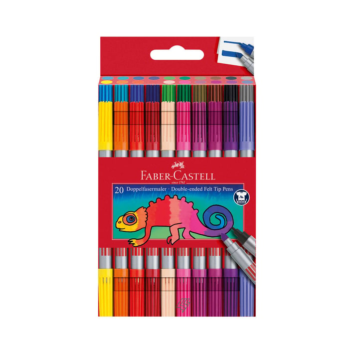 Faber-Castell Флумастери, двойни, 20 цвята