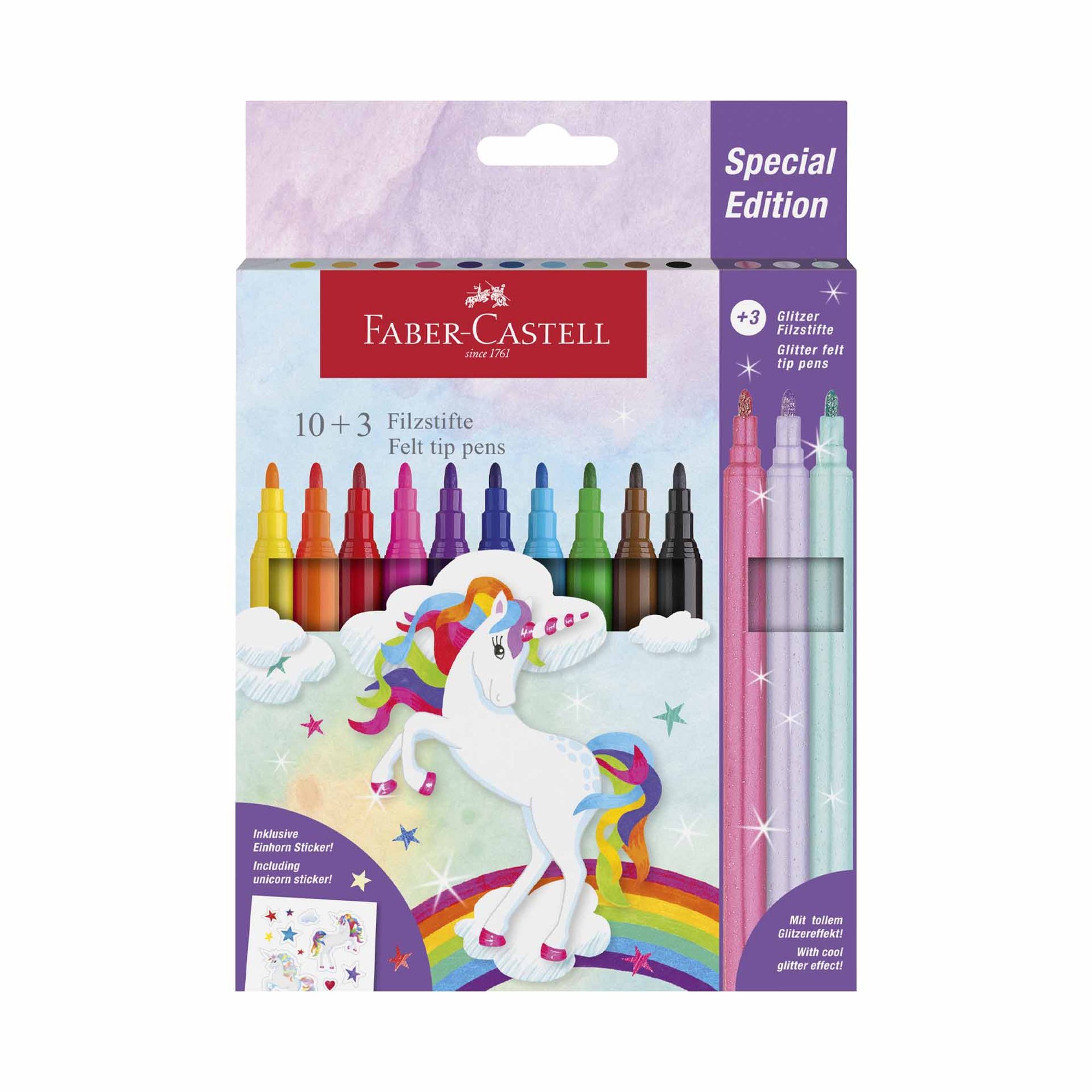 Faber-Castell Флумастери Замък - Еднорог, 10+3 цвята