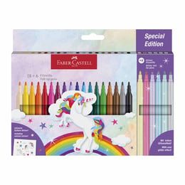 Faber-Castell Флумастери Замък - Еднорог, 18+6 цвята