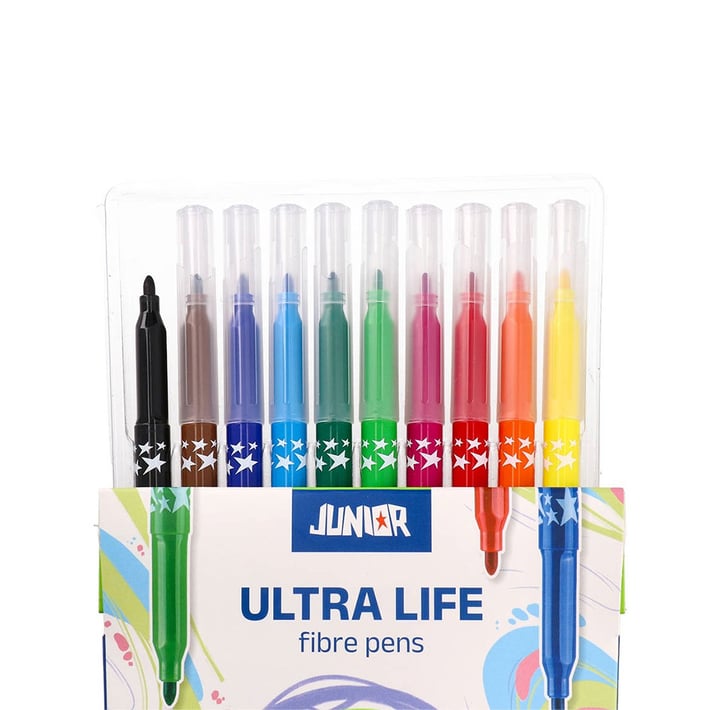 Флумастери Junior Ultra Life, дълготрайни, 10 цвята