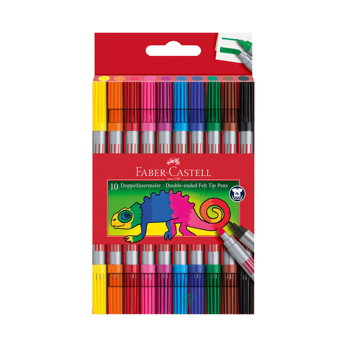 Faber-Castell Флумастери, двойни, 10 цвята