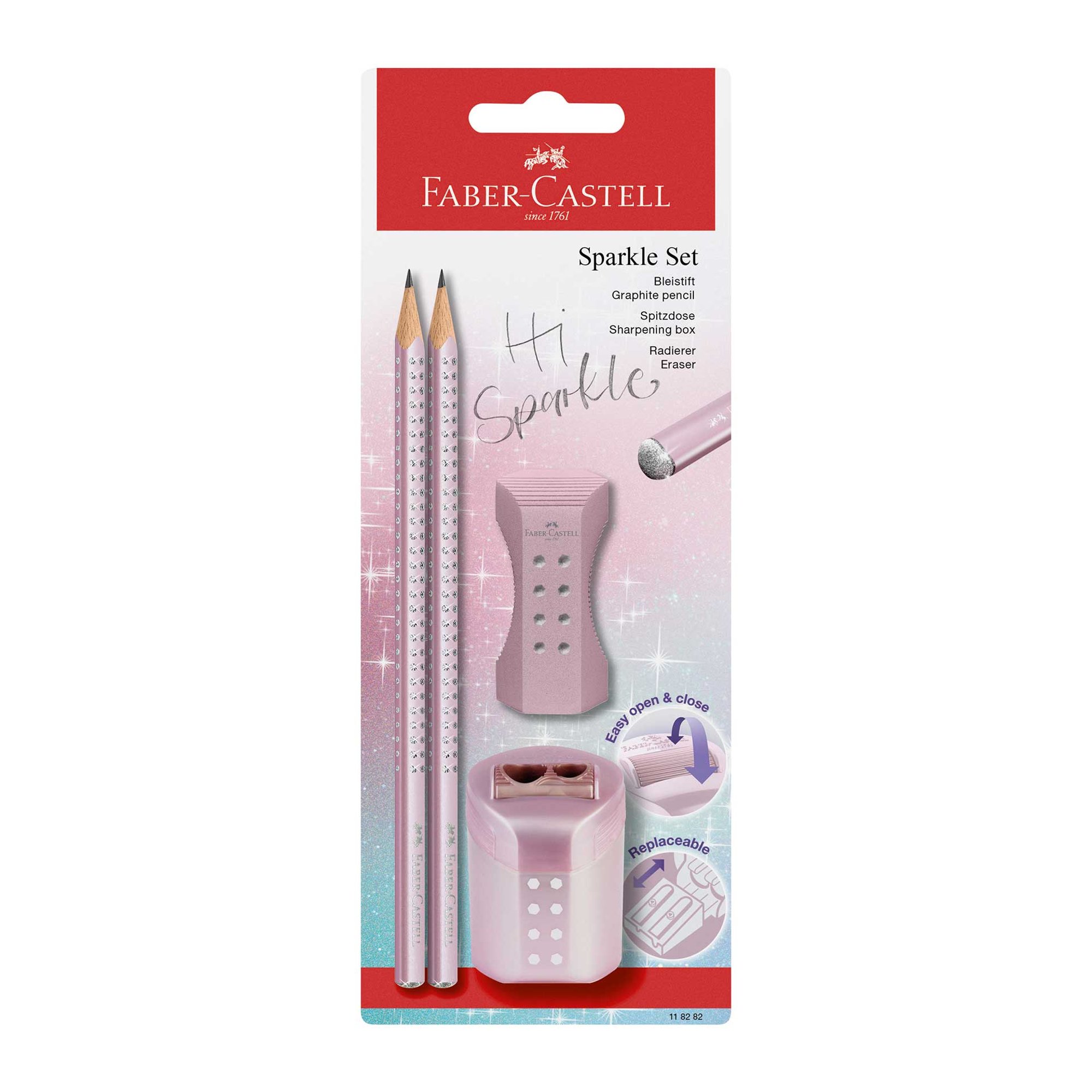 Faber-Castell Молив Sparkle Cosmic, 2 броя, с гума и острилка