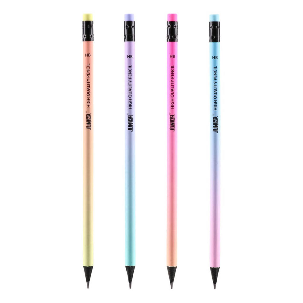 Молив Junior Evelyn, HB, с гума, пастелни цветове, асорти, 1 брой