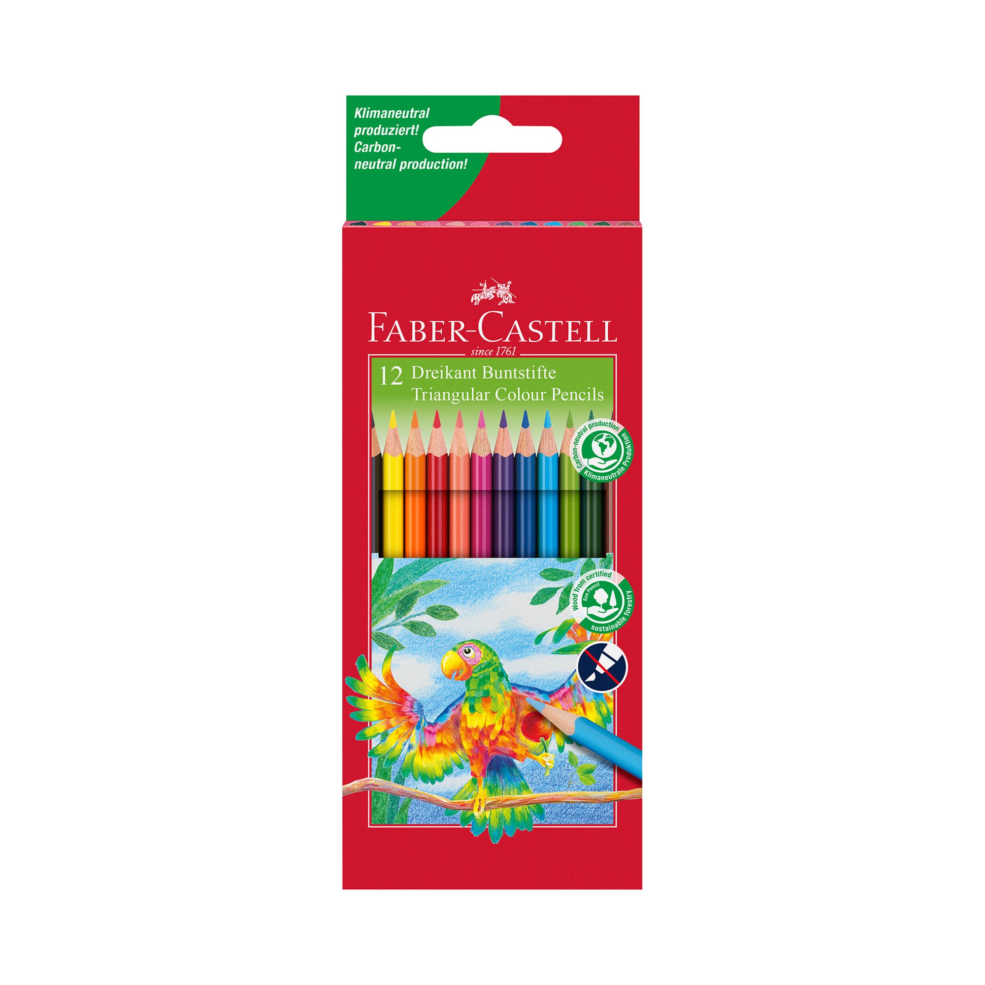 Faber-Castell Цветни моливи Triangular, 12 цвята