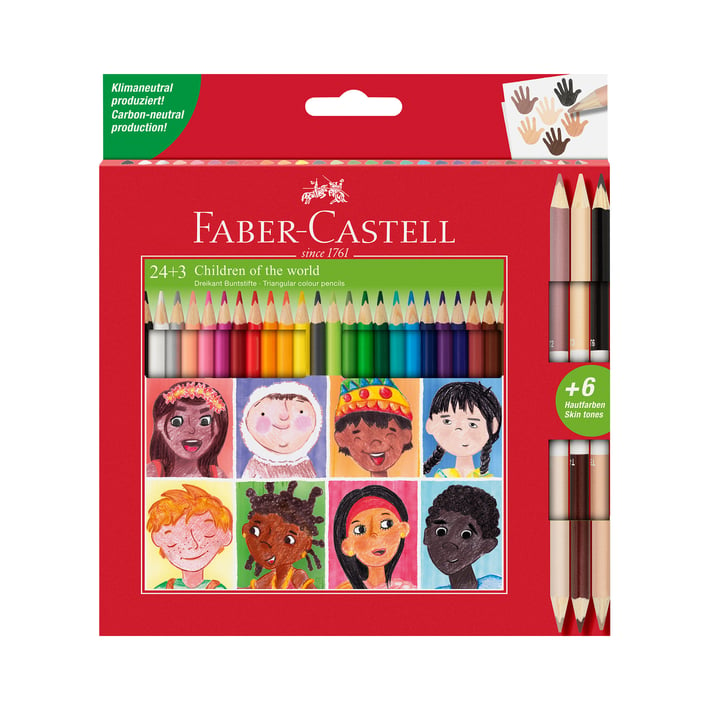 Faber-Castell Цветни моливи Triangular моливи, 24 стандартни и 3 телесни цвята