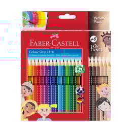 Faber-Castell Цветни моливи Grip 2001 - Skintones, 18+6 цвята