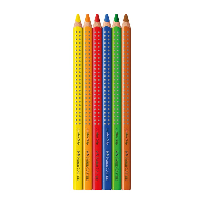 Faber-Castell Цветни моливи Jumbo Grip, 6 цвята