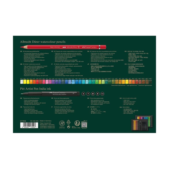 Faber-Castell Комплект моливи Albrecht Durer и тънкописци Pitt, 46 части