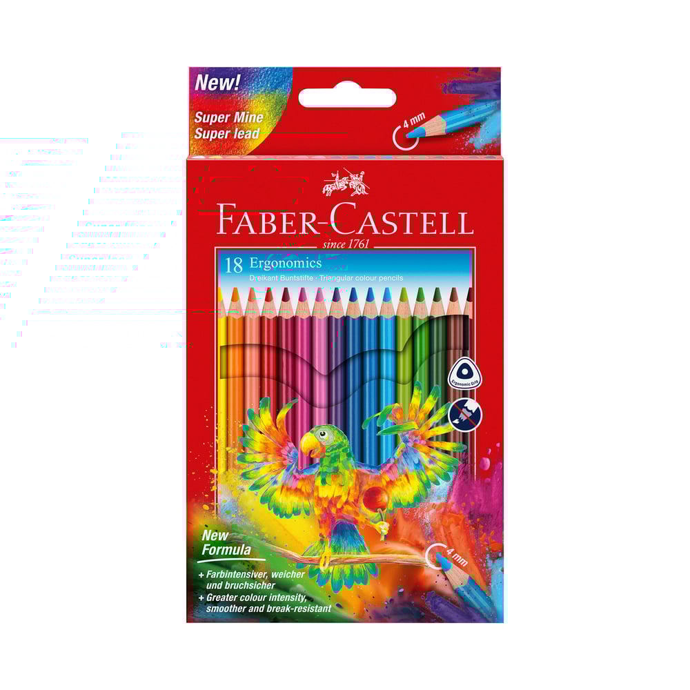 Faber-Castell Моливи Triangular, 18 цвята