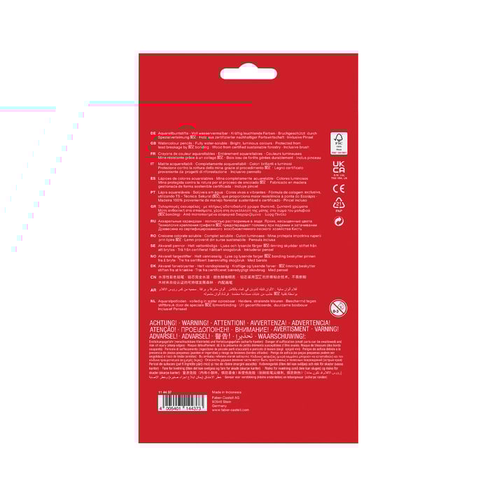 Faber-Castell Акварелни моливи, 36 цвята, с включена четка