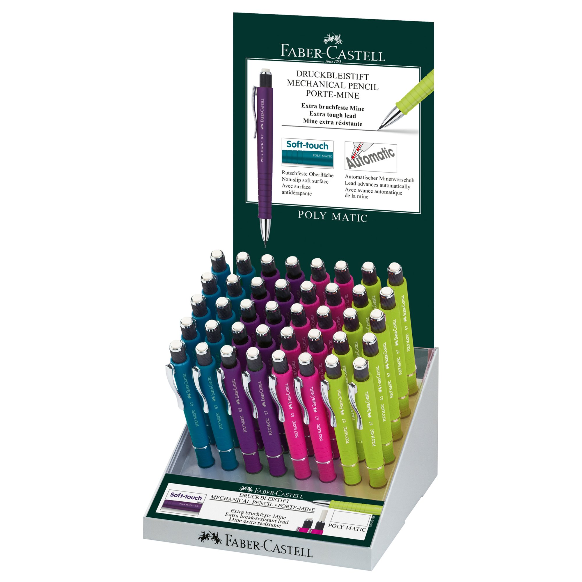 Faber-Castell Автоматичен молив Poly Matic, 0.7 mm, 40 броя в дисплей