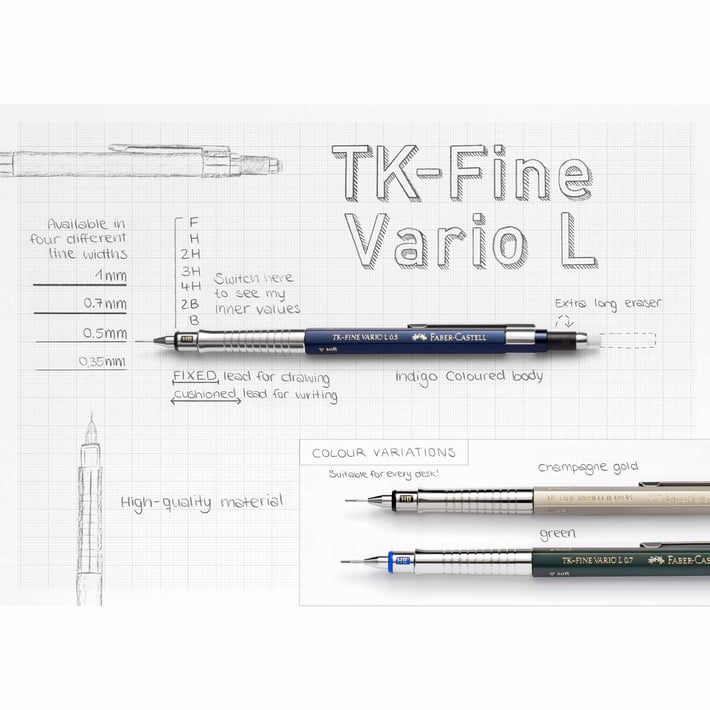 Faber-Castell Автоматичен молив TK-Fine Vario L, 0.35 mm, цвят индиго