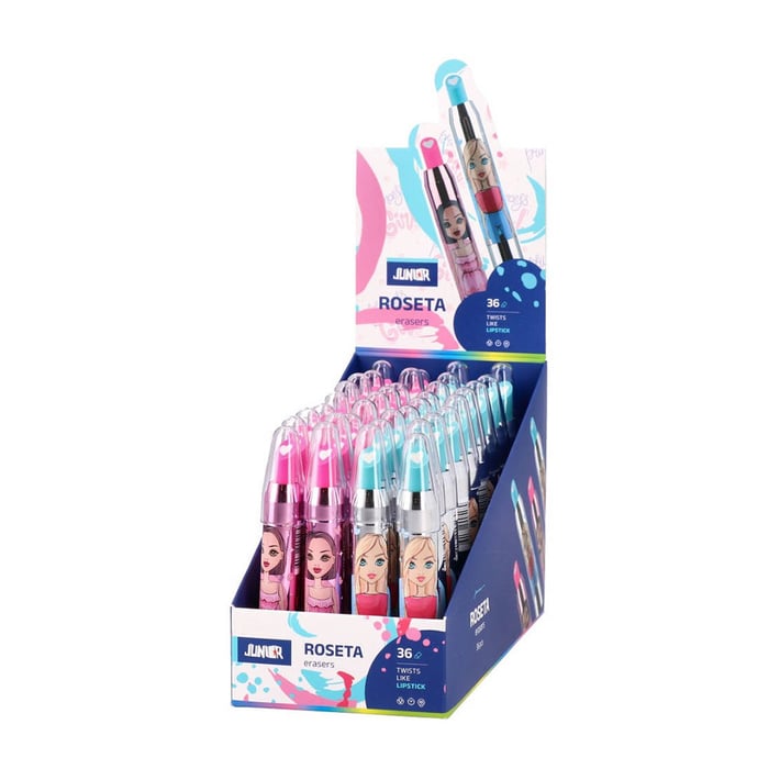 Гума за молив Junior Roseta, червило, асорти