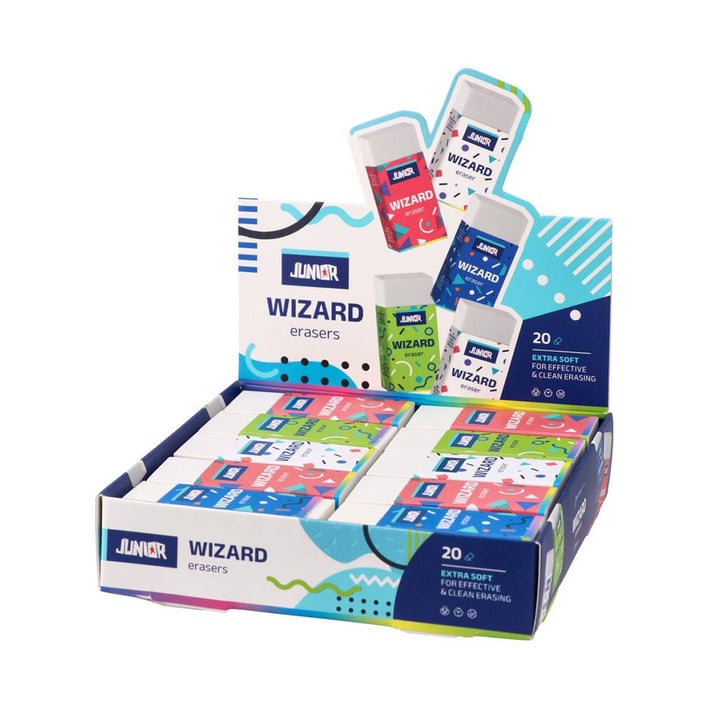 Гума за молив Junior Wizzard, голяма, асорти