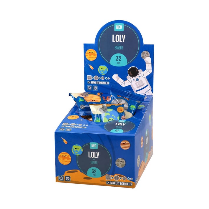 Гума за молив Sazio Loly, планета, асорти