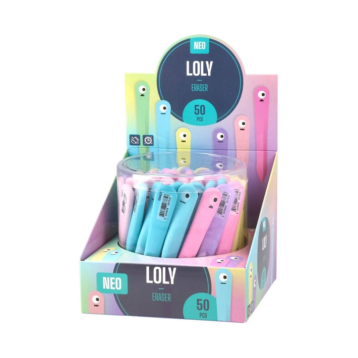 Гума за молив Sazio Loly, червей, асорти