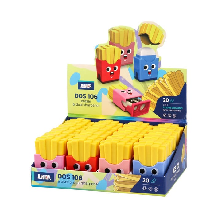 Острилка Junior Dos 106, картофки, с гума, асорти