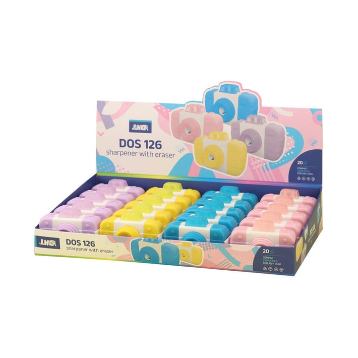 Острилка Junior Dos 116, камера, с гума, асорти