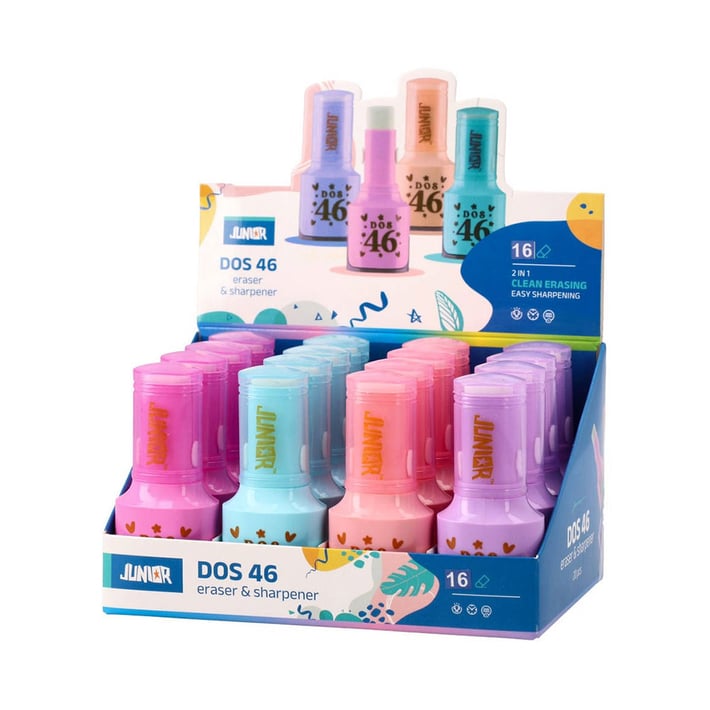 Острилка Junior Dos 46, лак за нокти, с гума, асорти