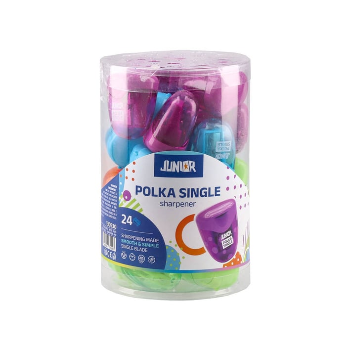 Острилка Junior Polka Single, с контейнер, асорти