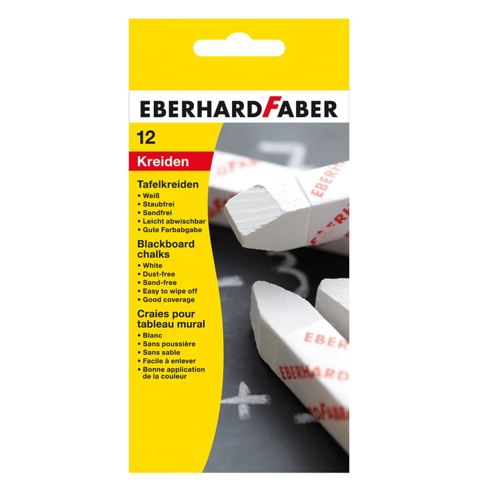 Eberhard Faber Тебешир, бял, 12 броя