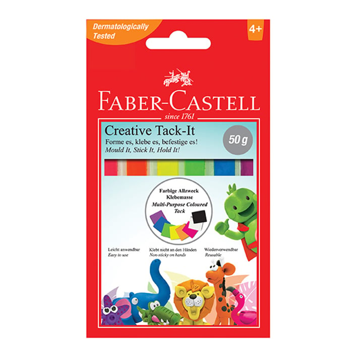 Faber-Castell Самозалепваща гума Tack-It, 50 g, цветна