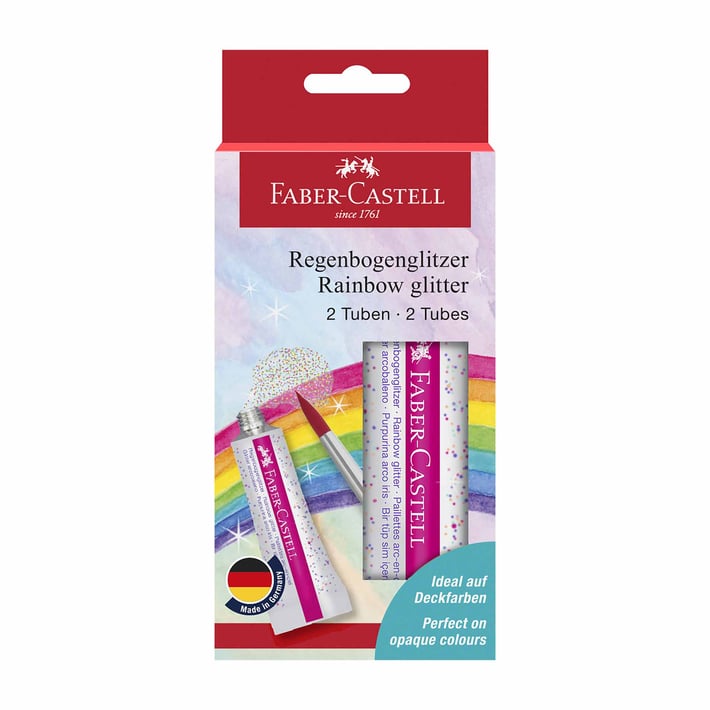 Faber-Castell Течен брокат Glitter Rainbow, 12 ml, 2 броя блистер