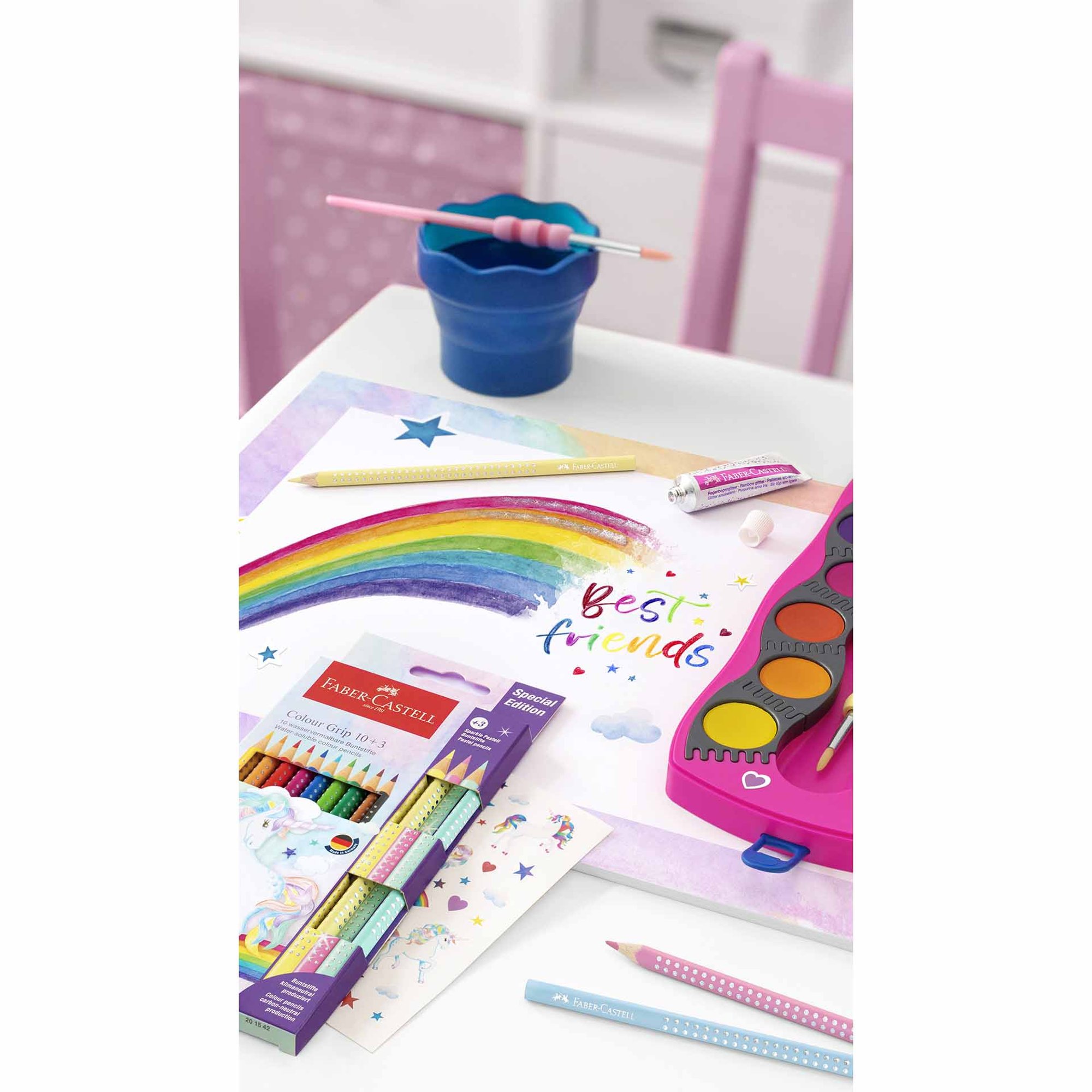 Faber-Castell Течен брокат Glitter Rainbow, 12 ml, 2 броя блистер