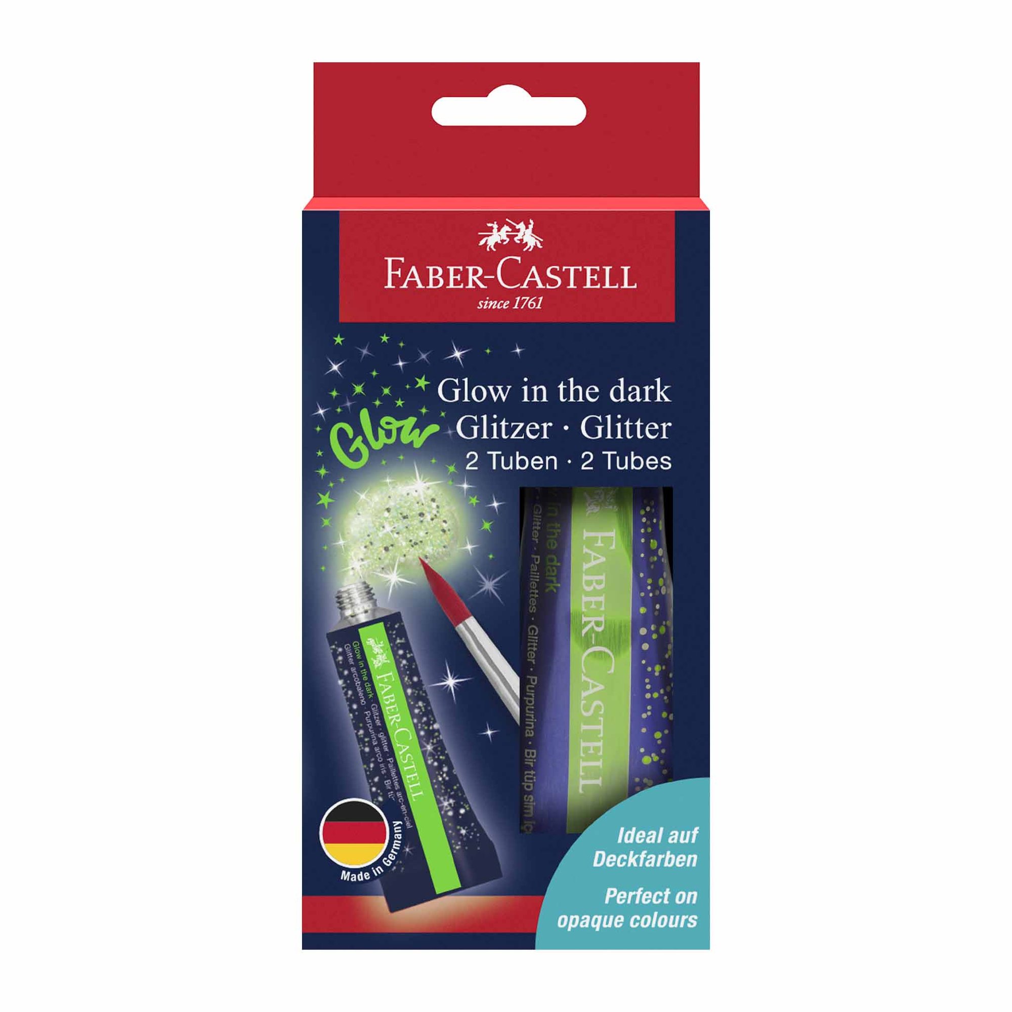 Faber-Castell Течен брокат Glow, 12 ml, 2 броя блистер