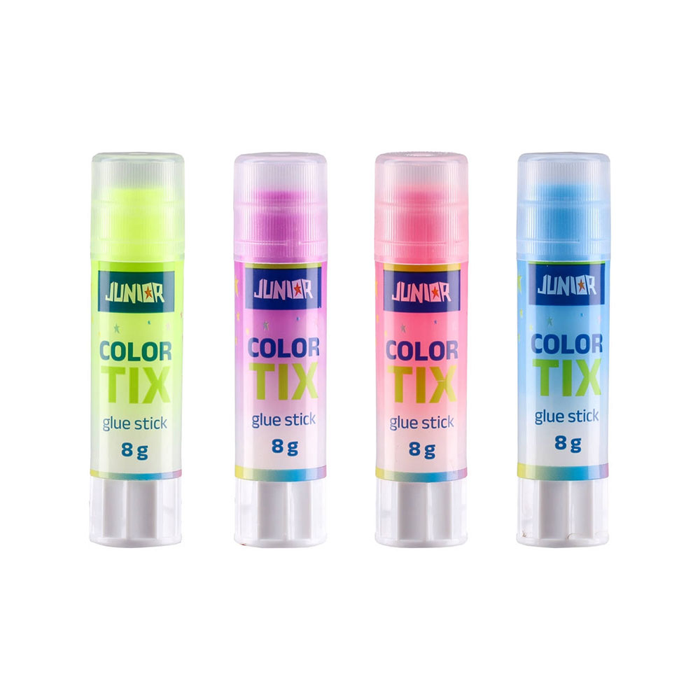 Сухо лепило Junior Color Tix, цветно, 8 g, асорти, 1 брой