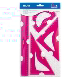 Milan Чертожен комплект Acid Flex & Resistant, 4 части, розов