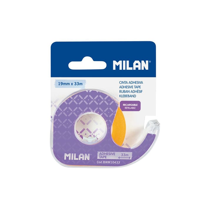 Milan Тиксо, 19 mm x 33 m, с диспенсър, безцветно
